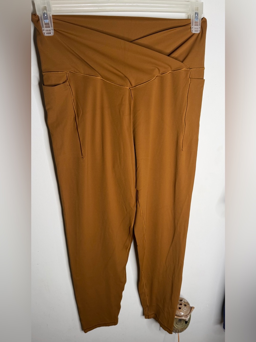 Offline by aerie High-Waist Cross-Front Leggings in Camel Brown - Picture 1 of 5
